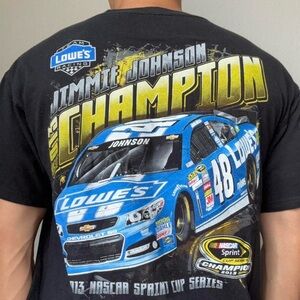 Vintage 2000s Jimmie Johnson Lowe's NASCAR Champion Graphic T-Shirt Y2K